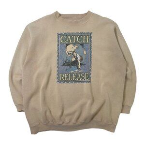 Vintage American Eagle Fishing Catch And Release Crewneck XL